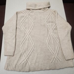 Lafayette 148 New York Turtleneck Sweater Acrylic Alpaca Camel XL